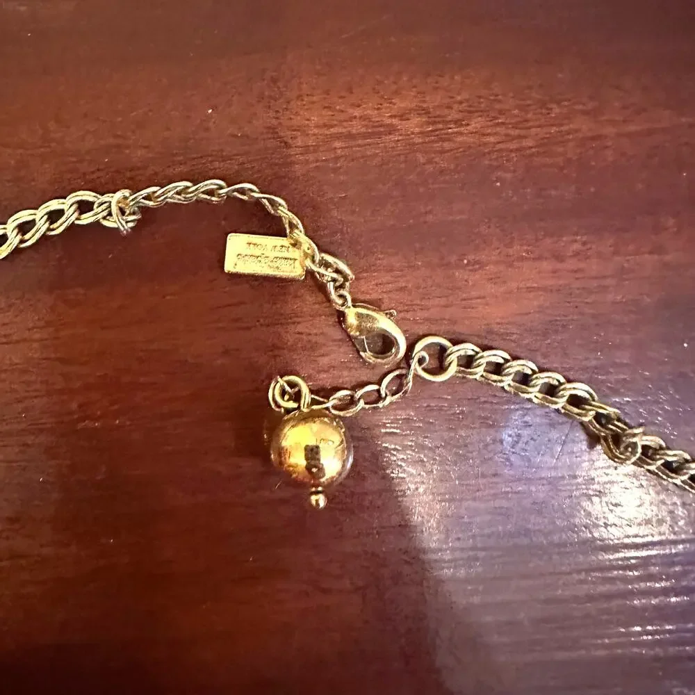 Kate Spade Mod Squad Necklace Red Gold Oversized Designer Statement Jewelry